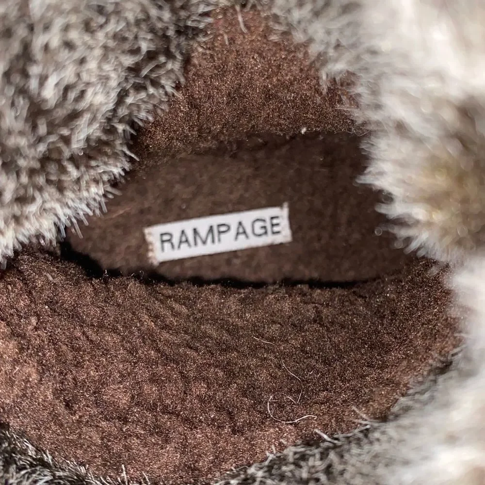 Rampage Ashlee Brown Suede Leather Faux Fur Boot Size 7